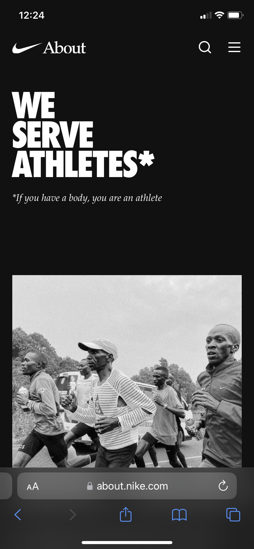 Nike about us page